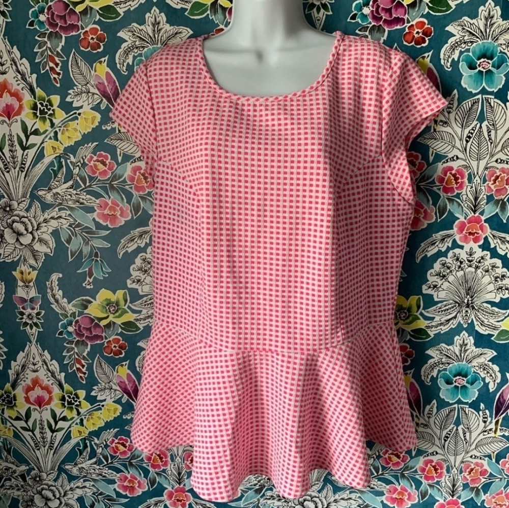 Gingham Peplum Top